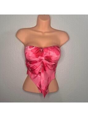 New Pink floral crop top